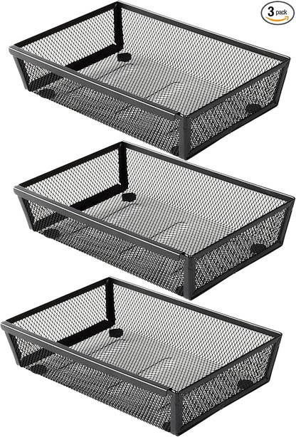 Mesh Tray Silverware Drawer Organizer, Utensil Cutlery Tray Office Supplies by ihomecooker