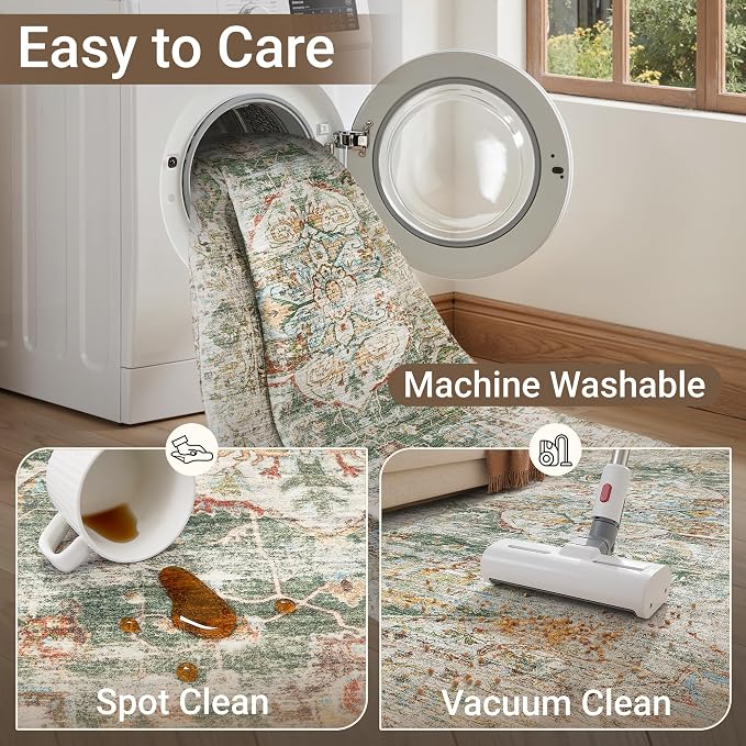 befbee 9x12 Area Rug, Ultra-Thin Washable Rugs - Image 5