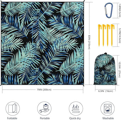 HIHOHO Beach Blanket Waterproof Sandproof Extra Large Beach Mat 79" X - Image 2
