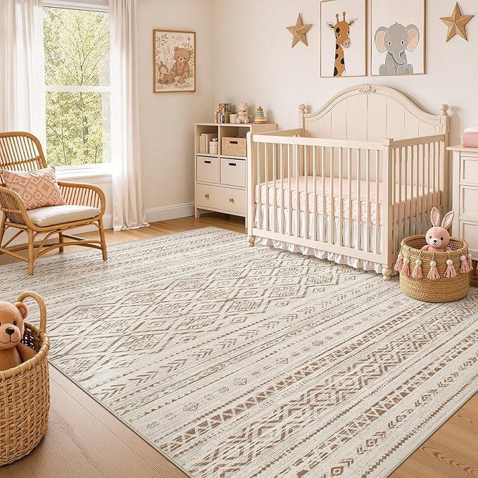 Nakagishi Area Rug Living Room Rugs: 10x12 Large Soft Machine Washable Boho - Image 7