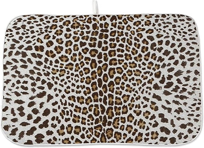Brown Leopard Print Drying Mat 18x24 Inches by OFIRD