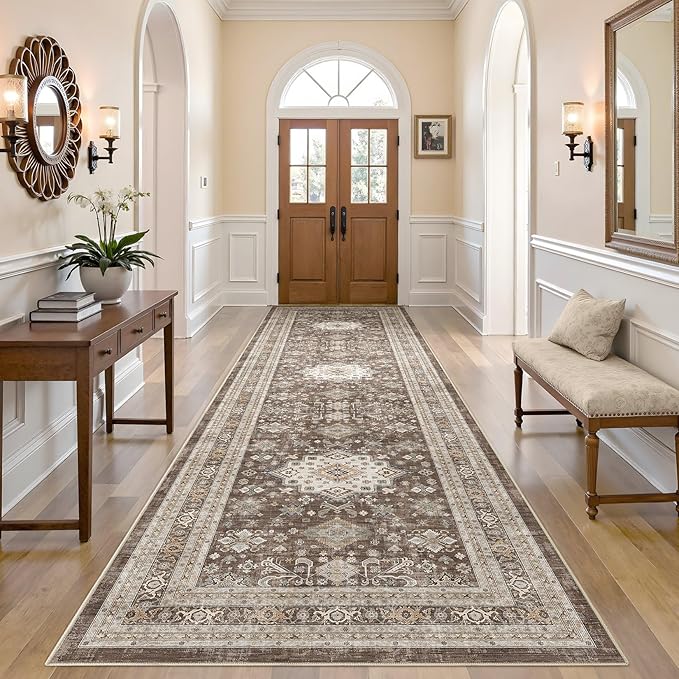 Vintage Hallway Runner Rug 3x10: Large Soft Washable Entryway by COTILED