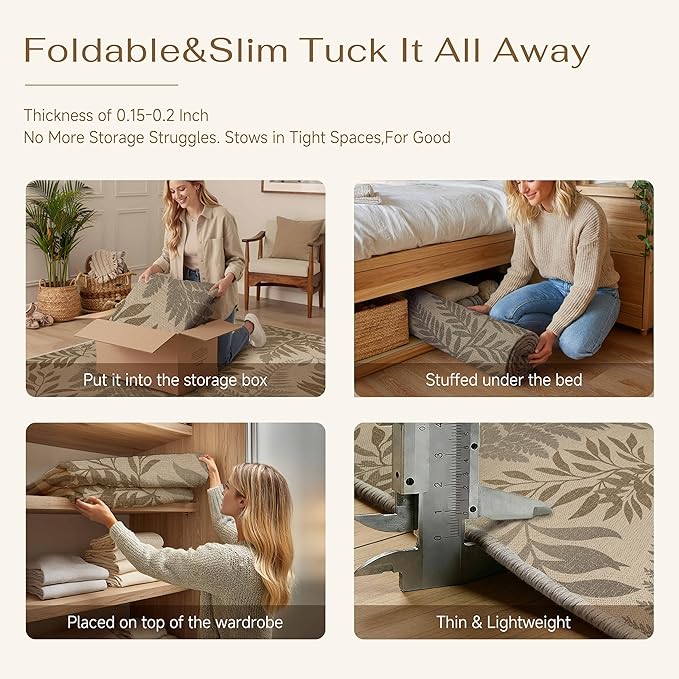 Easy Jute Rug Outdoor Indoor 6x9 Patio Mat Porch Brown Natural Non Slip Area Rug - Image 6