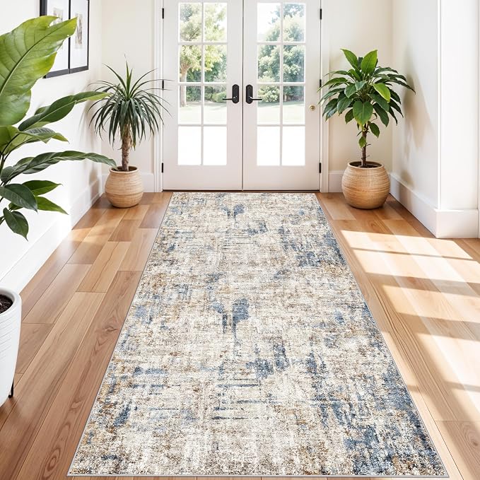 4x10 ft Extra Wide Hallway Rug – Non-Slip Washable Rubber-Backed Large Carpet by ZHXXUJ