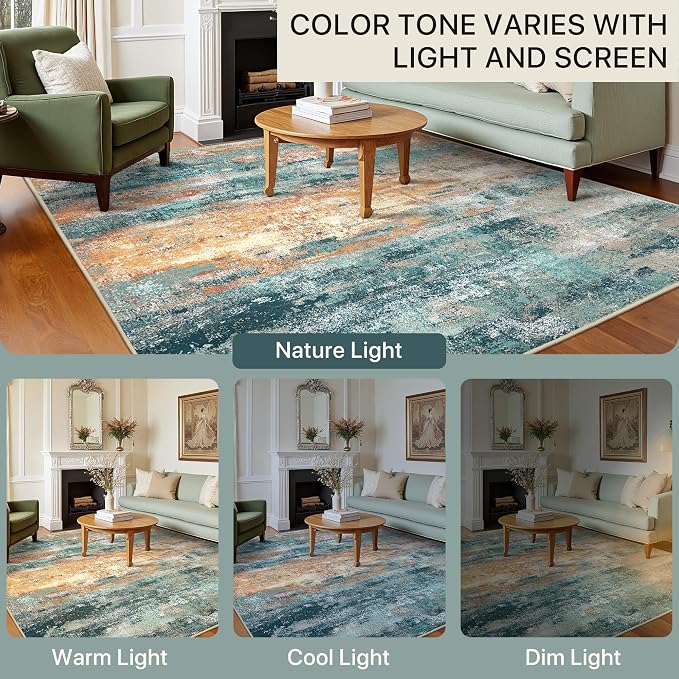 BEIMO Area Rugs 5x7 for Living Room Bedroom, Modern Abstract Machine Washable - Image 9