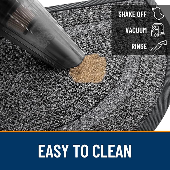 OLANLY Half Circle Door Mat Indoor Outdoor Entrance Welcome, Waterproof - Image 6