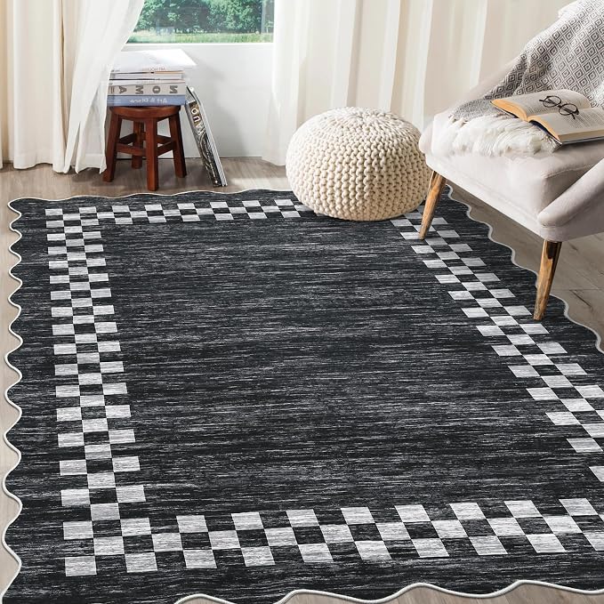 Small Bedroom Area Rug 3x5 Checkered Area Rug - Image 8