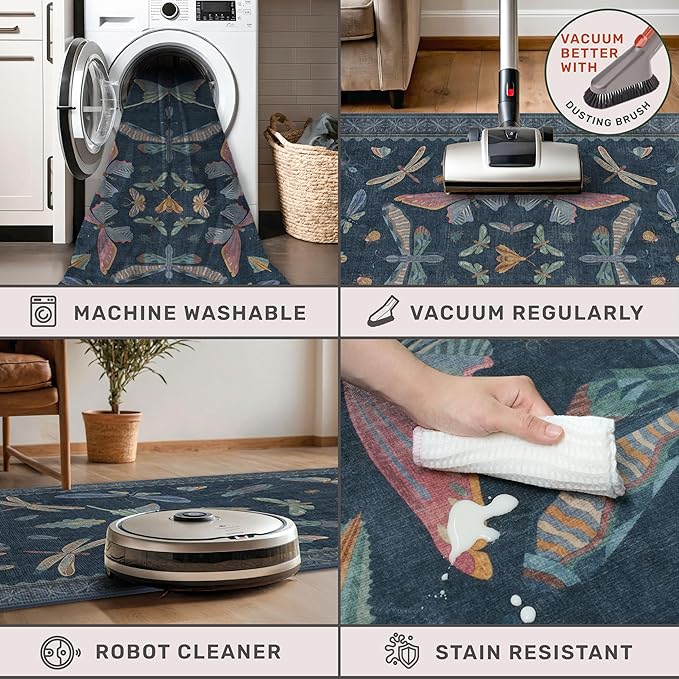 Washable 3x5 Indoor Rugs for Entryway, Non Slip Vintage Area Rug for Kitchen - Image 4