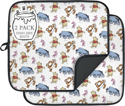 Disney Dish Drying Mats for Kitchen Counter – 16" x 18" Absorbent Kitchen by BestBrands