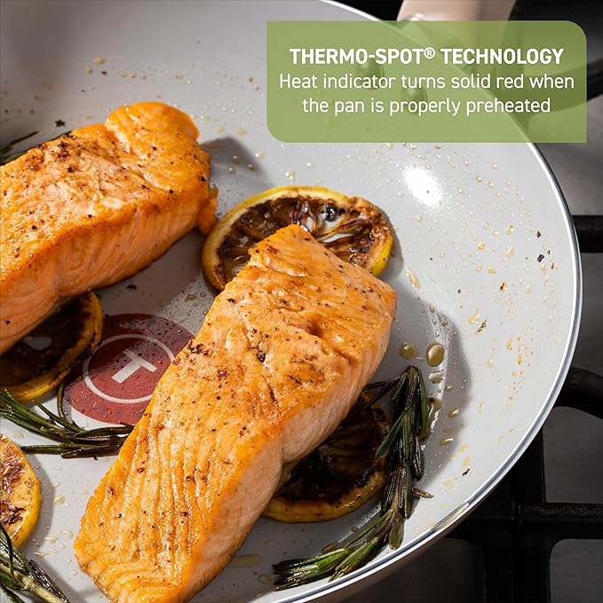 T-Fal Refresh Ceramic Nonstick Cookware Set, Oven Safe Up to 350ºF, Includes - Image 4