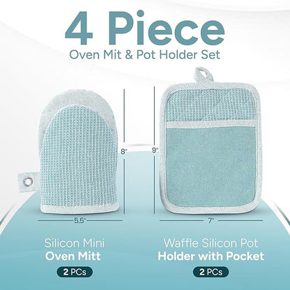 Casa Platino Silicone Oven Mitts & Pot Holders, 4-Piece – Oven Mitt - Image 2