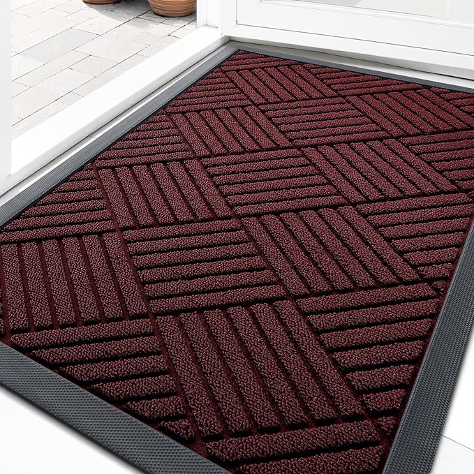 OLANLY Front Door Mat Outside Entrance 29.5x17, Heavy Duty Sturdy Natural by OLANLY