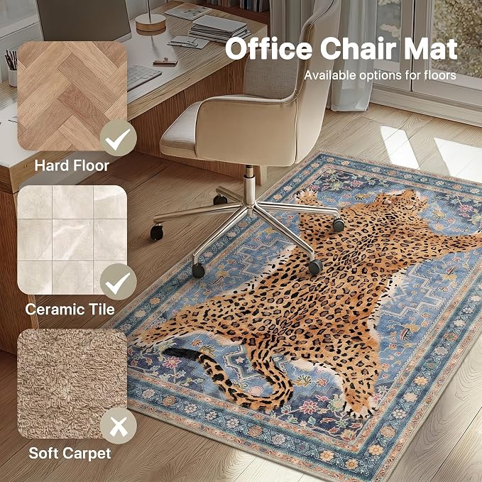 36"x60" Office Chair Mat for Hardwood Tile Floor, Under Desk Carpet Protector - Image 3