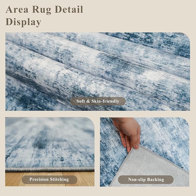 12x12ft Square Living Room Rug – Non-Slip Washable Extra Large Floor Carpet - Image 6