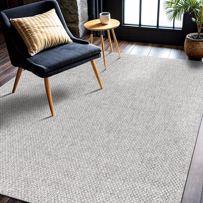 CAMILSON Easy Jute Rug 6x9, Indoor Outdoor Gray Color Farmhouse Area Rugs - Image 5