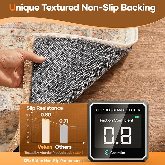 Veken Non Slip Cushioned Runner Rug Pad Gripper 2x10 Ft, Felt and Silicone - Image 3