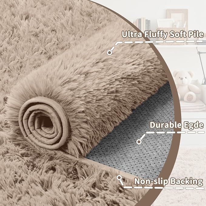 4x6 Area Rug for Living Room: Ultra Soft Fluffy Rug Modern Large Thicked Shag - Image 7