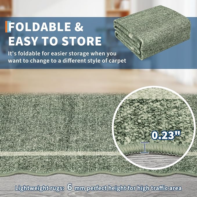 GarveeHome Scalloped Washable Area Rug 8x10 Rug - Image 7