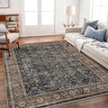 CHAMPLANT Washable Area Rug 3'x5' Vintage Traditional Floor Cover Foldable Thin by CHAMPLANT