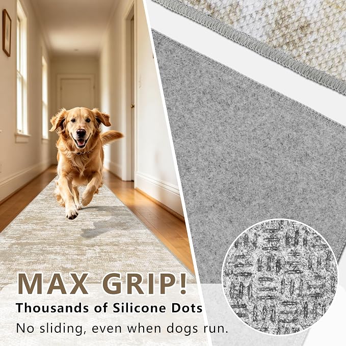 3x5 Area Rug Washable Entryway Rug Non Slip Abstract Tear and Stain Resistance - Image 6