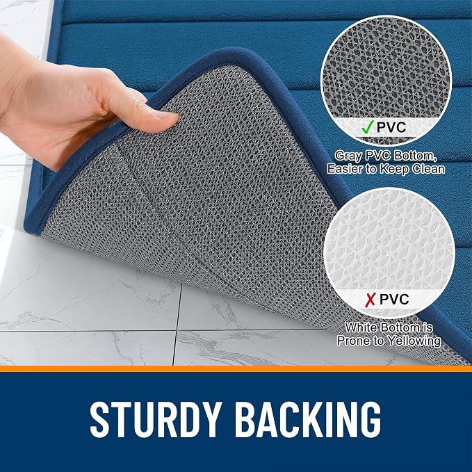 OLANLY Memory Foam Bath Mat 35x24, Super Soft Absorbent Bathroom Rugs, Quick Dry - Image 7