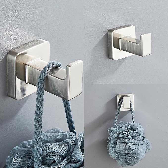 Brushed Nickel Bathroom Hardware Set 4 Pieces, Towel Bar Set Stainless Steel - Image 5