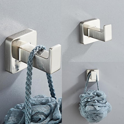 Brushed Nickel Bathroom Hardware Set 4 Pieces, Towel Bar Set Stainless Steel - Image 5