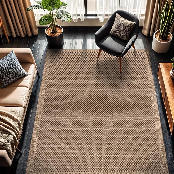 CAMILSON Easy Jute Rug 4x6, Indoor Outdoor Natural Color Fiber Area Rugs - Image 6
