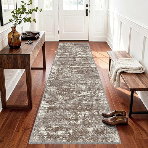 Abstract Washable Runner Rug 2x6, Woven Non-Shedding Thin Runners by TTelephant