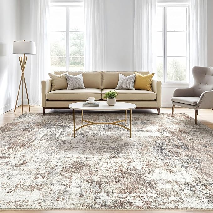 Area Rug Living Room Rugs: 5x7 Washable Large Abstract Modern Soft Stain - Image 5
