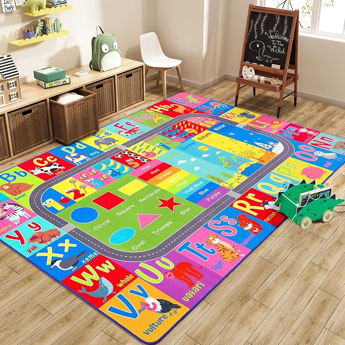 HOMORE Kids Educational Rug, 8x10 Kids Collection Area Rug - Image 8