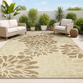 JONATHAN Y Floral Textured Weave Indoor Outdoor Area Rug 8X10 Sage/Brown by JONATHANY