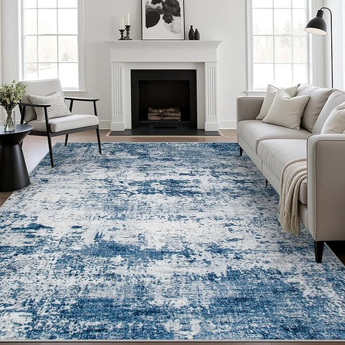 9x12 Area Rug Living Room Rug: Washable Modern Abstract Soft Thin Rug Indoor by FXRHLP