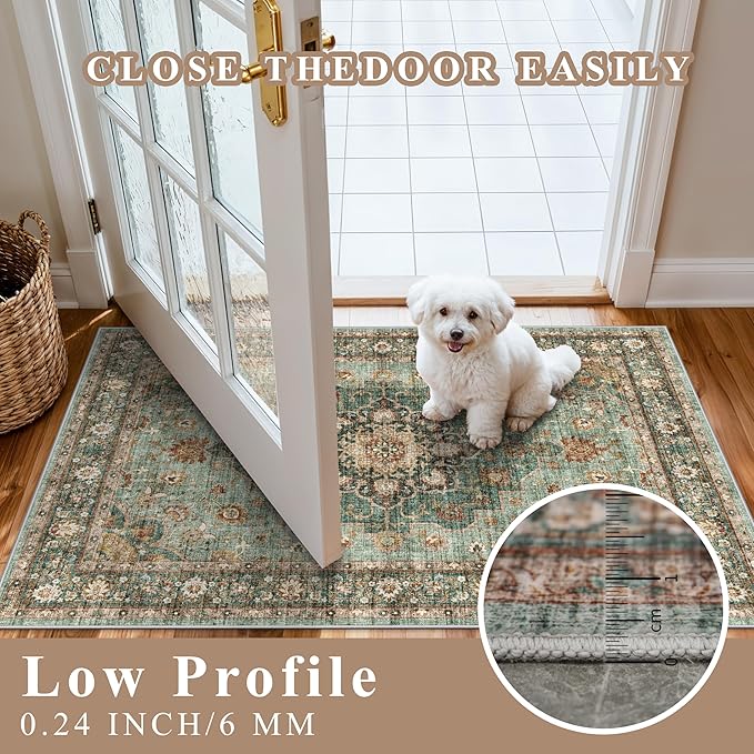 TOPRUUG Green Entryway 2x8 Rug - Image 2