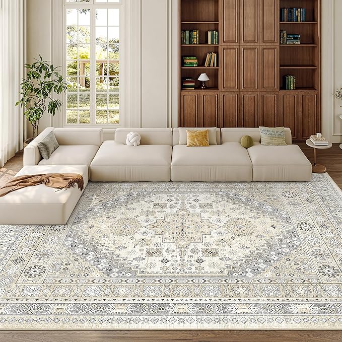 zesthome 8x12 Area Rugs, Stain Resistant Washable Rug, Ultra-Thin Rugs by Zesthome