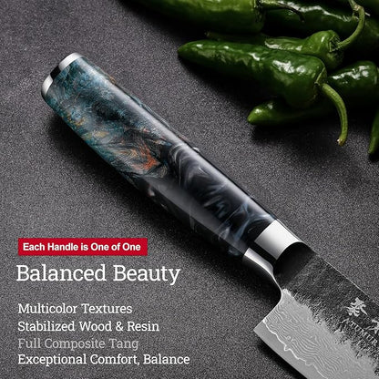 Japanese Chef Knife 8'', Hand Forged 67-Layer Damascus VG10 Core Kitchen Knife - Image 5