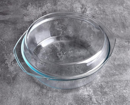 Round Tempered Glass Casserole Dish - 4QT - Image 3