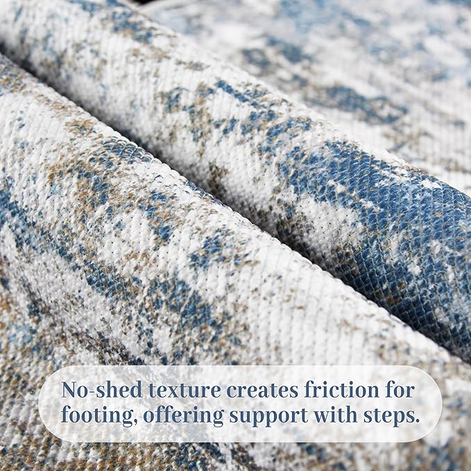Runners for Hallways Ultra Non-Slip 2x8 Washable Kitchen Rug Abstract Tear and - Image 3