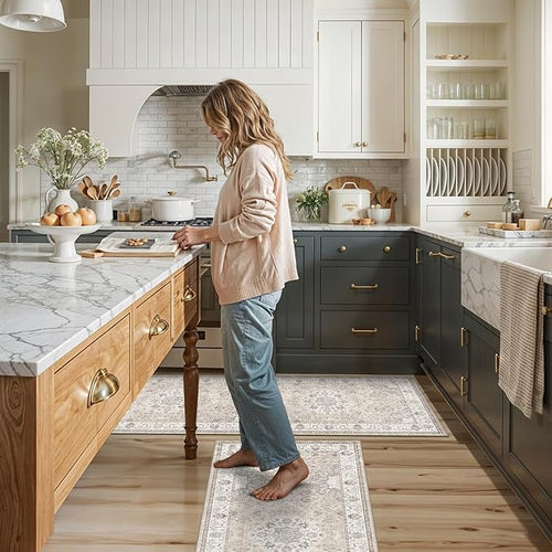 2-Piece Kitchen Runner Rug Set: Washable Non-Slip Floor Mats - Image 2