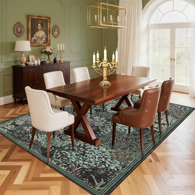 GarveeHome Forest Rugs 6x9, Botanical Low Pile Non Slip Stain Resistance - Image 2