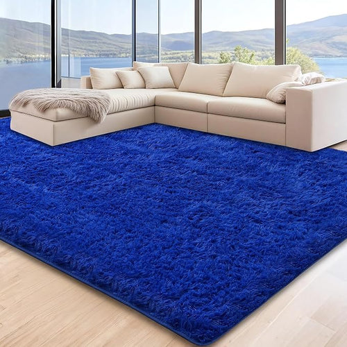 6x9 Blue Area Rugs for Living Room, Large Fluffy Shag Rug for Bedroom Boys Kids by Unknown