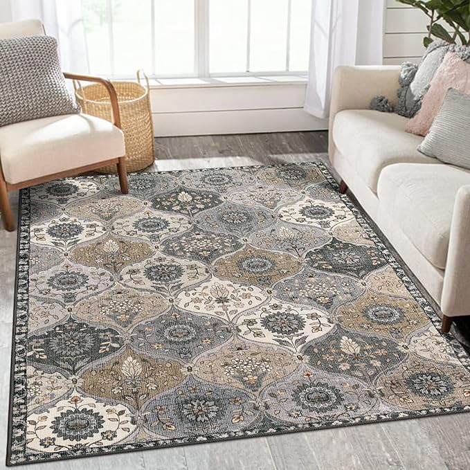 Lahome Moroccan Trellis Washable Area Rugs, 3x5 Rug by Lahome