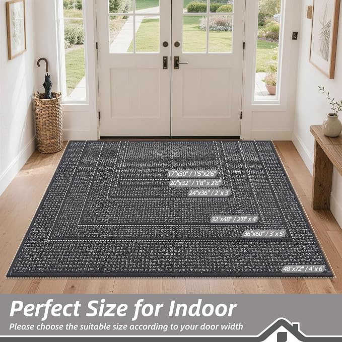 BEQHAUSE Dirt Trapper Door Mat 36" x 60", Non-Slip Washable Doormats Entrance - Image 2