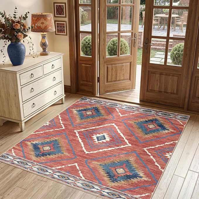 BESTSWEETIE Area Rug 6x6 Rug Machine Washable Non-Slip Low Pile Print Pattern by BESTSWEETIE
