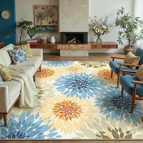 8x10 Indoor Outdoor Area Rug Washable Patio Rug Colorful Non Slip Non Shedding - Image 2