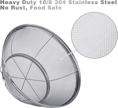 3 Pack Strainers for Kitchen, 18/8 Stainless Steel Colander, Fine Mesh Strainer - Image 2