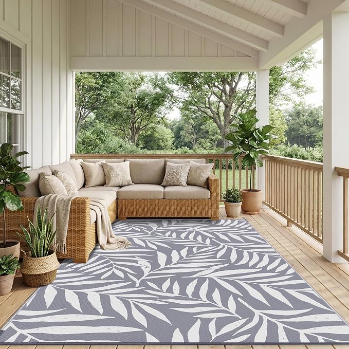 Smiry Outdoor Rug 6x9 ft, Waterproof Reversible Plastic Straw Rugs, Outdoor - Image 6