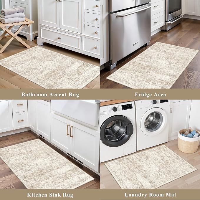 2x3 Feet Washable Entryway Rug, Non-Slip Small Kitchen Throw Mat - Image 3