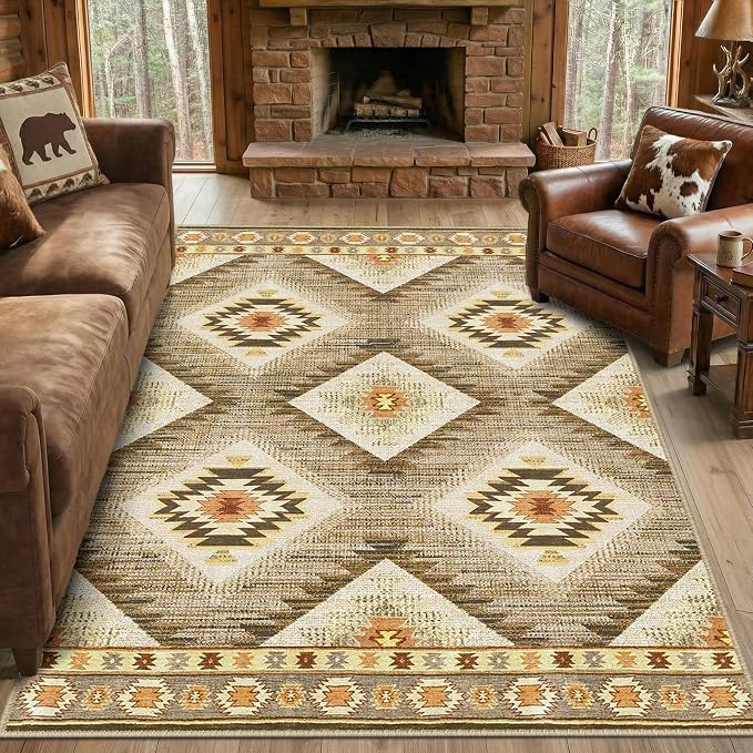 BESTSWEETIE Area Rug 5x8 Rug Machine Washable Non-Slip Low Pile Print Pattern by BESTSWEETIE