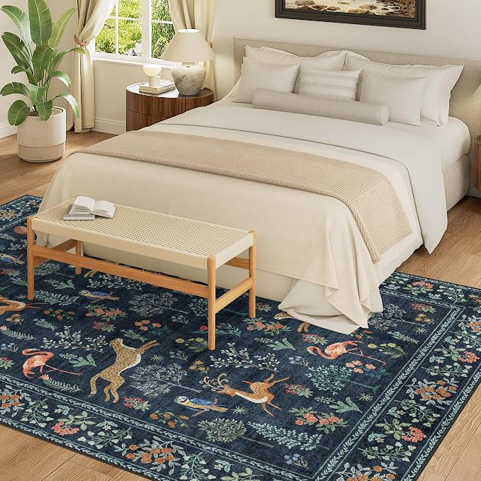 DUKINO 8x10 Rug, Washable Animal Living Room Rug - Image 4